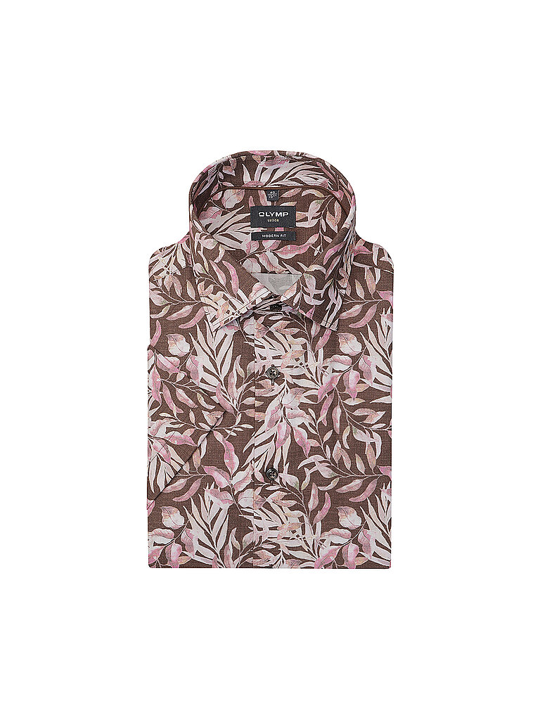OLYMP Camisa corte moderno marrón