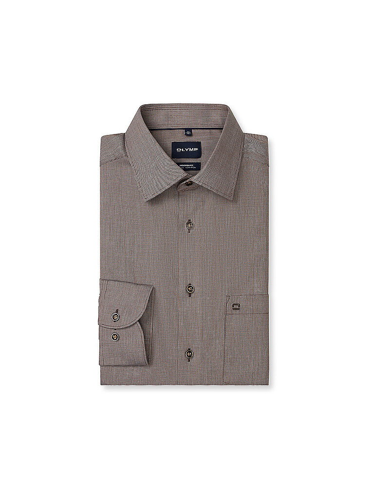 Olymp Camisa Slim Fit marrón claro