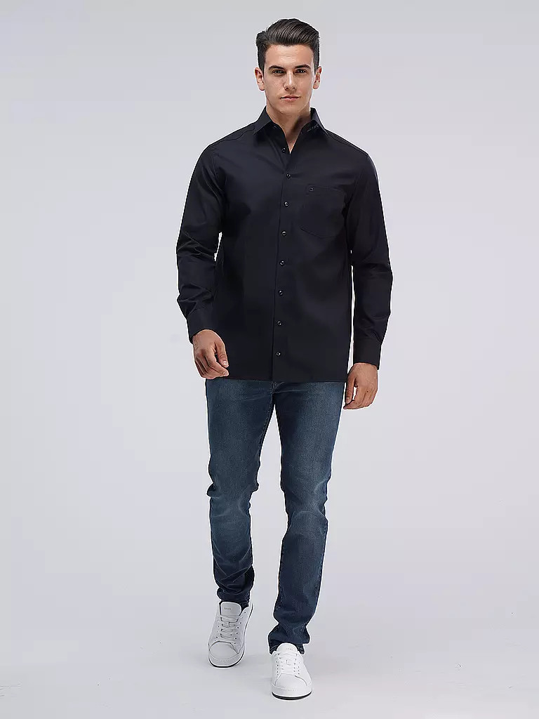 OLYMP | Camisa corte moderno | Negro