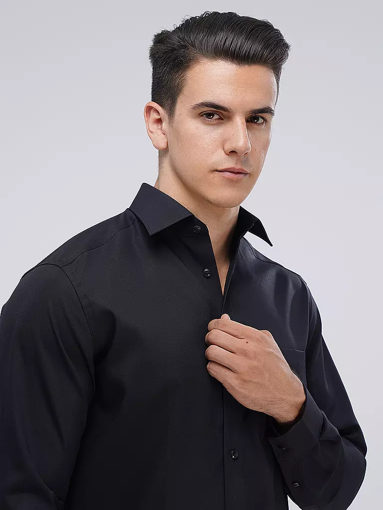 OLYMP | Camisa corte moderno | Negro
