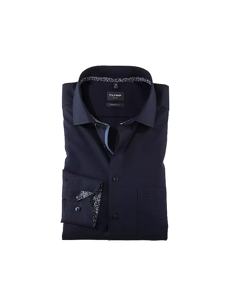 OLYMP | Hemd Modern Fit | Azul oscuro