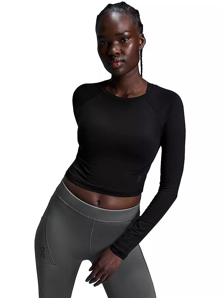 ON | Camiseta de manga larga con corte cropped | Negro