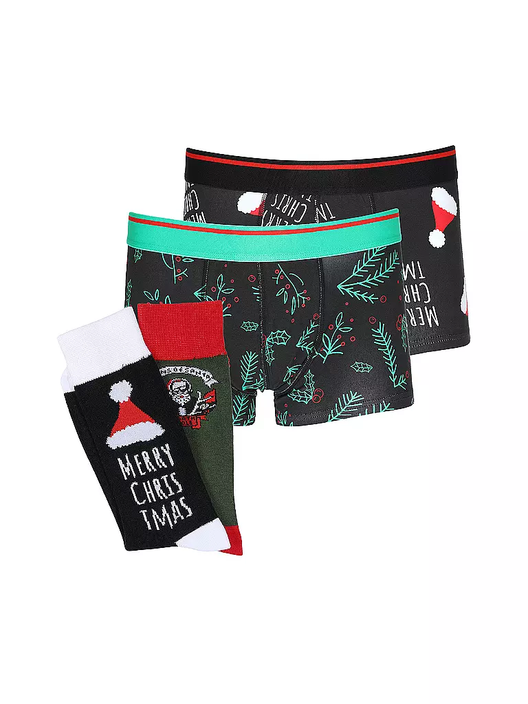 ONLY & SONS | Caja de regalo de 4 unidades de calcetines y calzoncillos para hombre ONSX-MAS | Negro