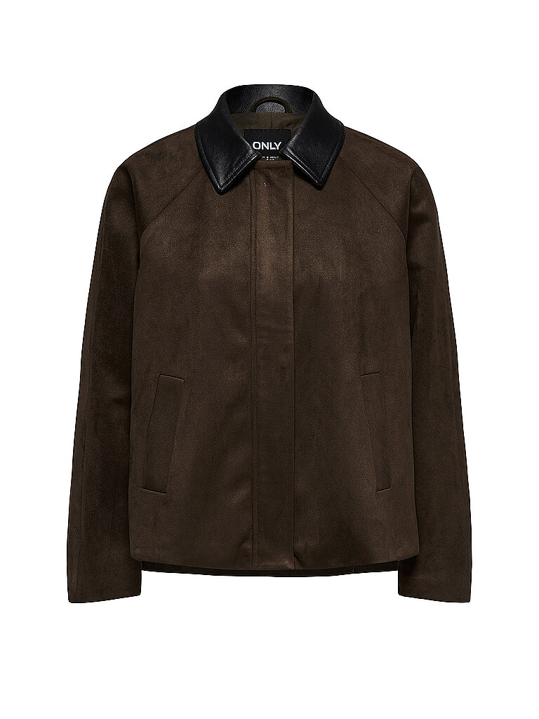 Only Chaqueta de cuero marrón S