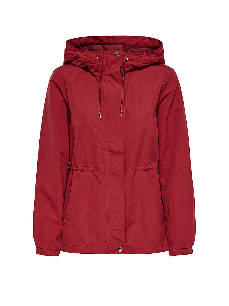 Only Parka ONLASTA rojo oscuro