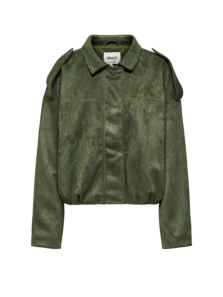 Only Chaqueta efecto piel ONLAMBER verde oscuro