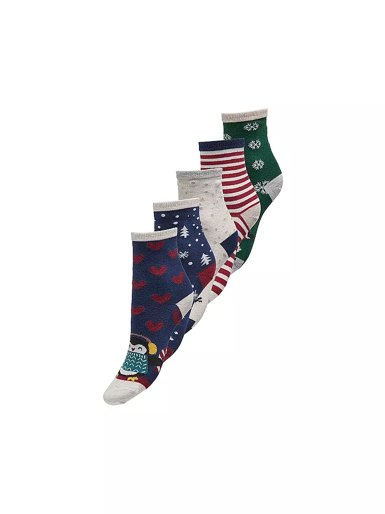 ONLY | Calcetines ONLCHRISTMAS, paquete de 5, rojo high risk | Multicolor