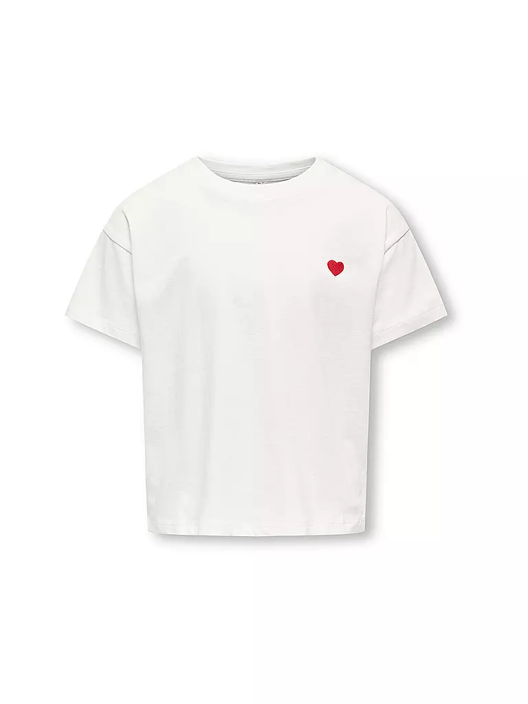 ONLY | Camiseta de niña KOGMAIKEN LIFE CROPHEART | Blanco