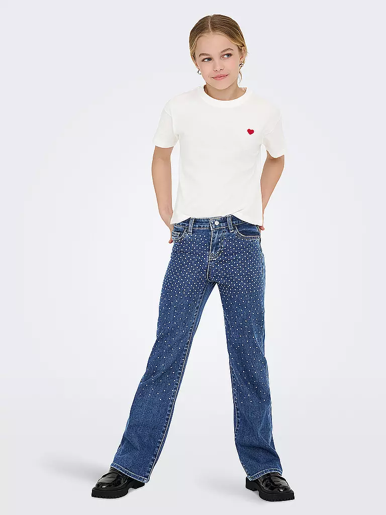 ONLY | Camiseta de niña KOGMAIKEN LIFE CROPHEART | Blanco