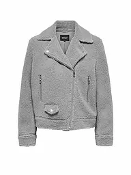 ONLY | Chaqueta de aspecto de piel ONLRIO TEDDY BIKER | Gris claro