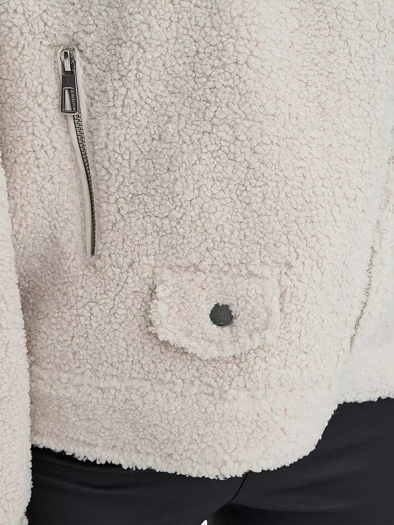 ONLY | Chaqueta de aspecto de piel ONLRIO TEDDY BIKER | Crema