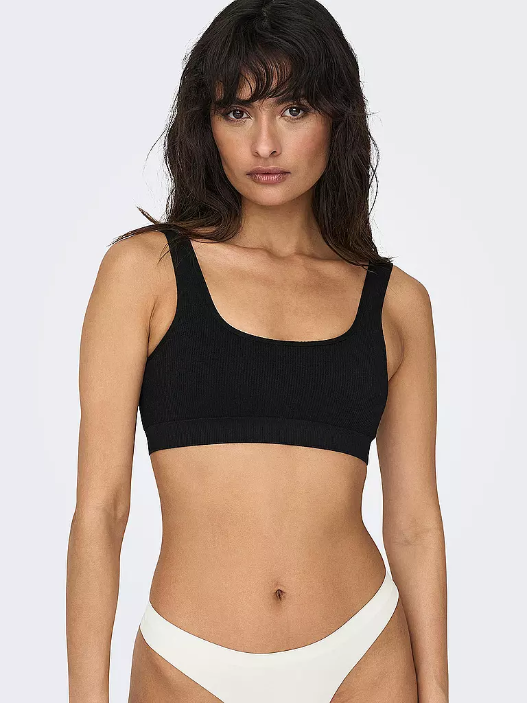 ONLY | Top Cropped Fit ONLVICKYRIB  | Negro