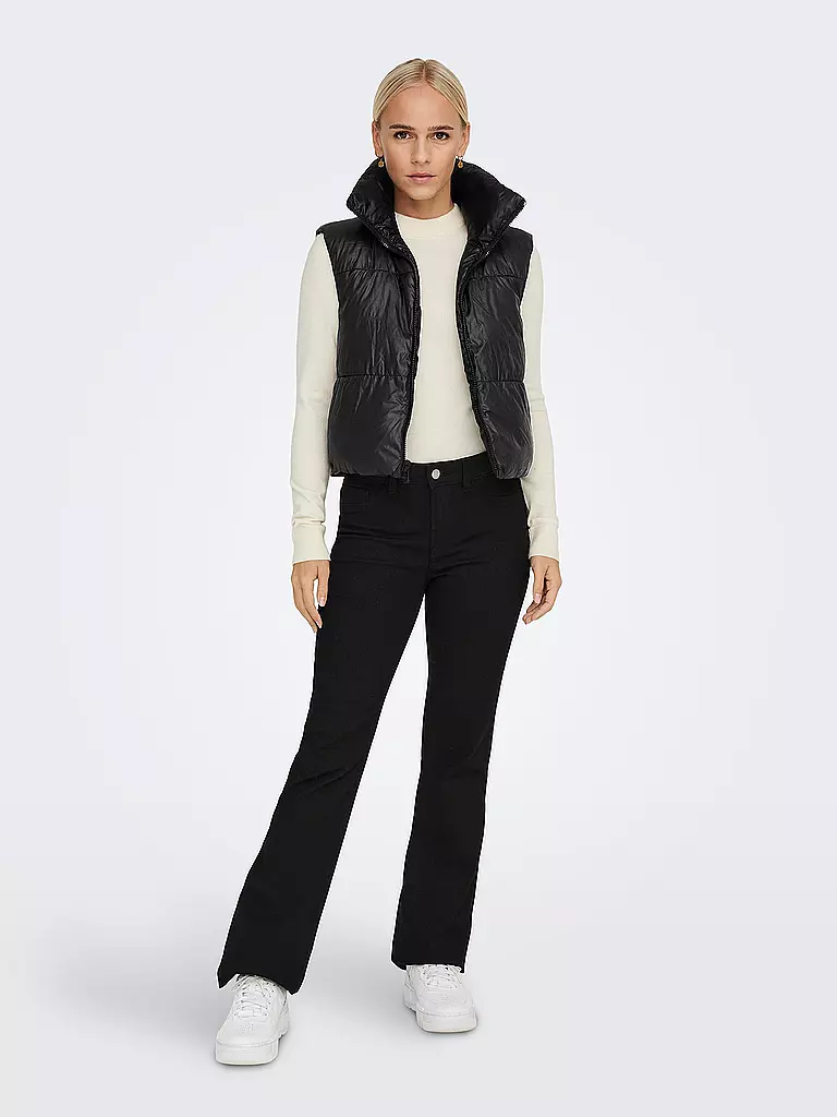 ONLY | Wendesteppgilet Cropped Fit ONLRICKY  | Negro