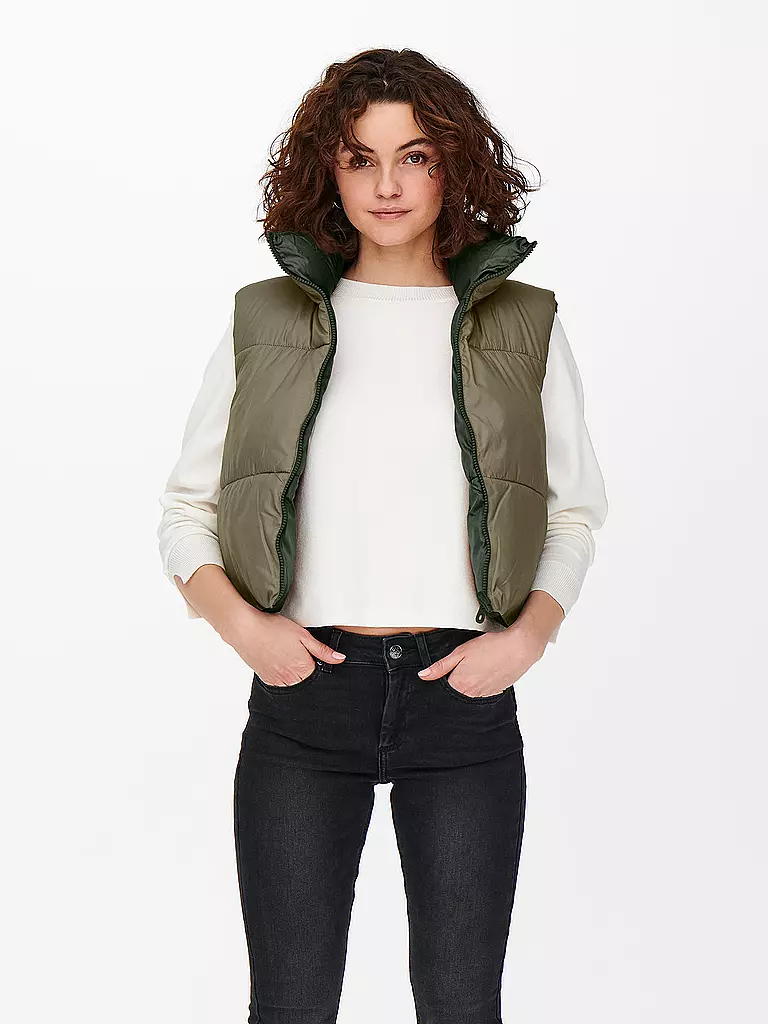 ONLY | Wendesteppgilet Cropped Fit ONLRICKY  | Oliva
