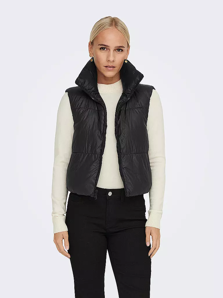 ONLY | Wendesteppgilet Cropped Fit ONLRICKY  | Negro