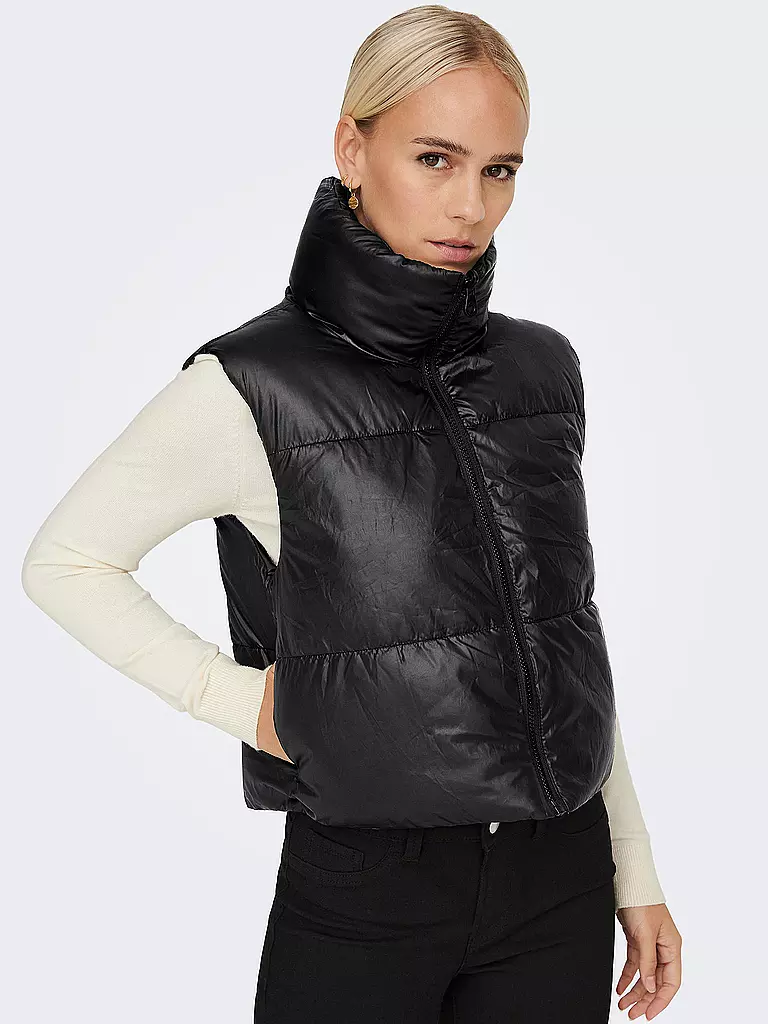 ONLY | Wendesteppgilet Cropped Fit ONLRICKY  | Negro