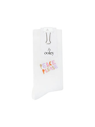 OOLEY | Calcetines ICON Peace Please blanco