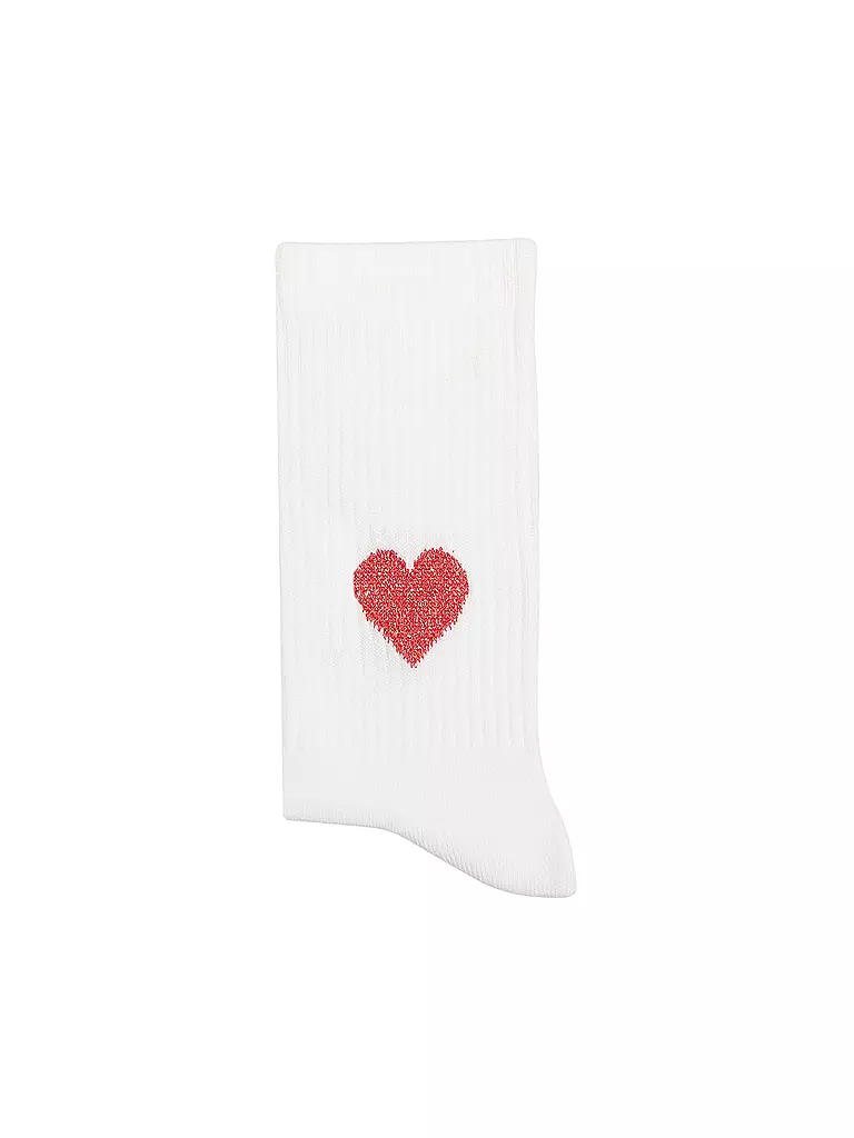 OOLEY | Calcetines ICON glitter love red | Blanco