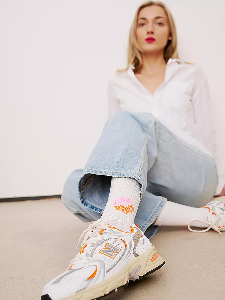 OOLEY | Calcetines ICON LOVE AND PEACE blanco | 