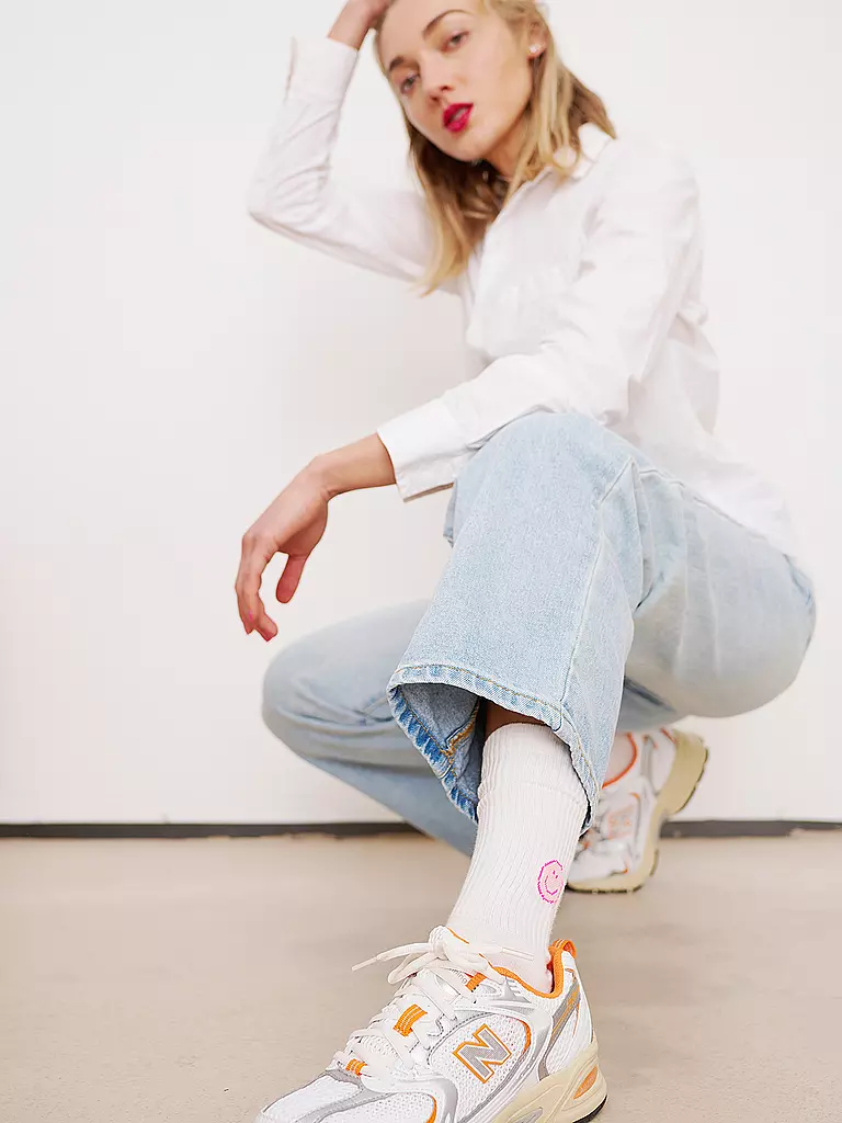 OOLEY | Calcetines ICON PINK SMILE blanco | Blanco