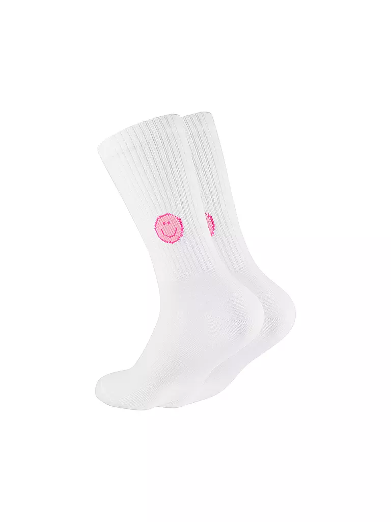 OOLEY | Calcetines ICON pink smile | Blanco