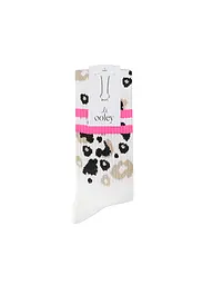 OOLEY | Calcetines LEO con estampado integral de leopardo, lila y blanco | Blanco