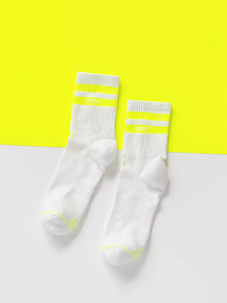 OOLEY | Calcetines STREETMOOD blanco / limón | 