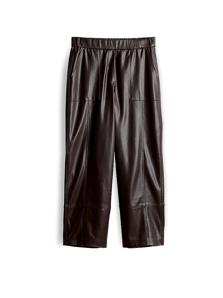 Opus Pants Pantalón efecto piel METTA CARGO marrón