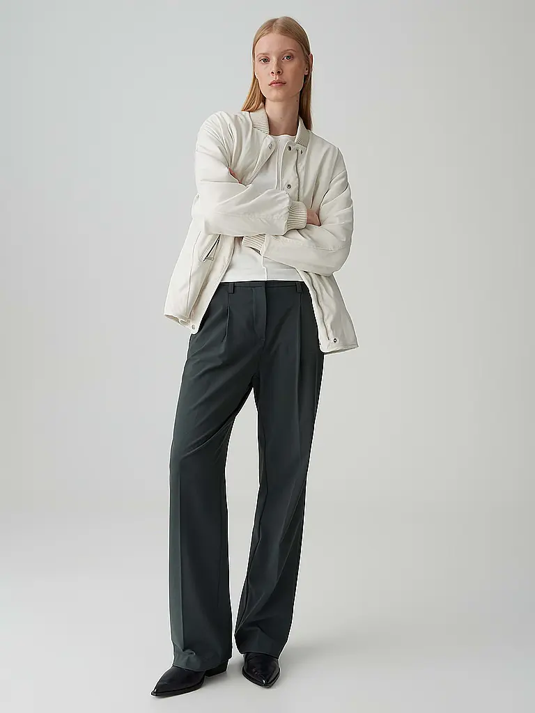 OPUS PANTS | Pantalón de corte acampanado MOIRA | Verde oscuro