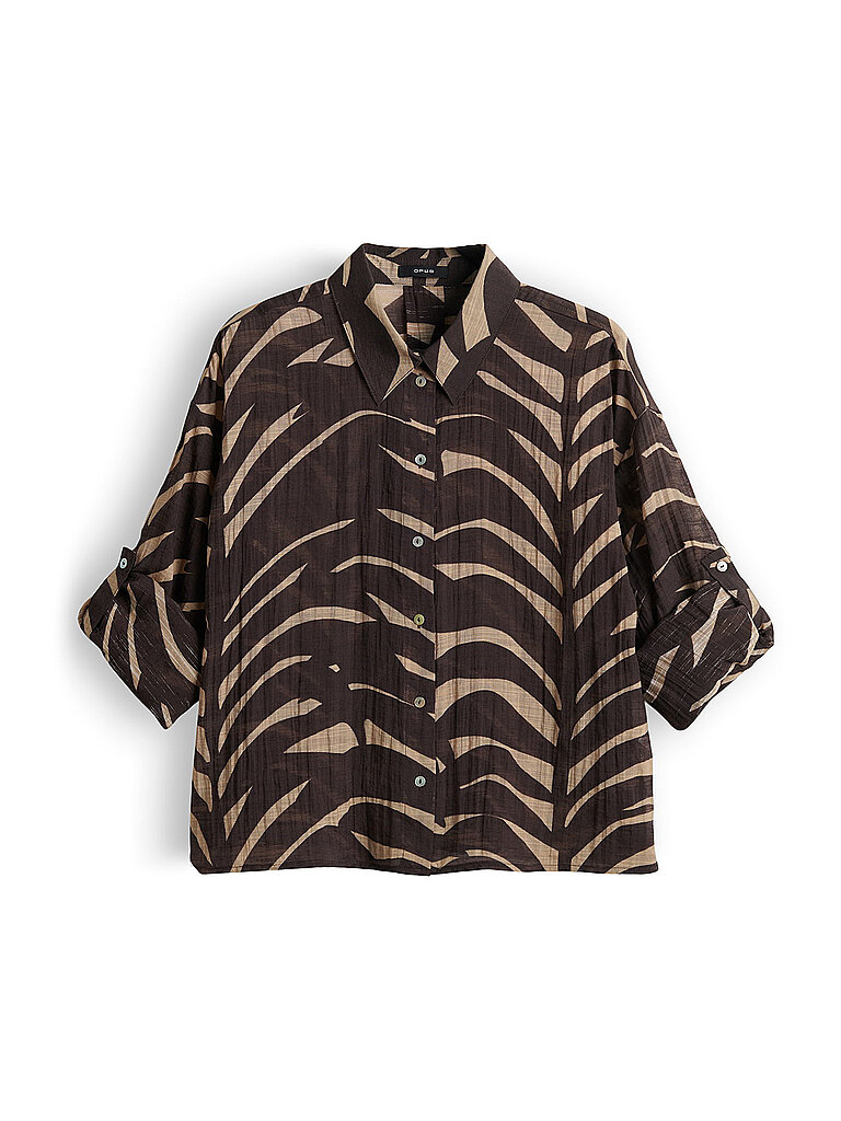 Blusa camisera FADENA LEAVES marrón 42