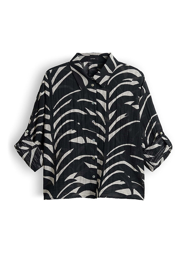 Blusa camisera FADENA LEAVES negro 44