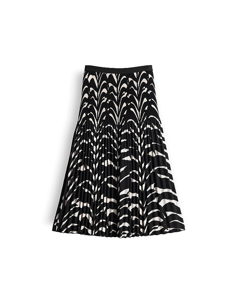 Falda midi RIBANE LEAVES negro 34