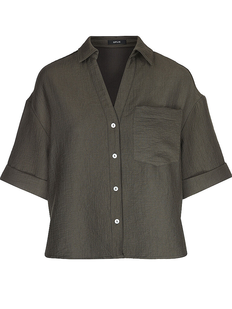 Blusa camisera FIORA verde oscuro 40