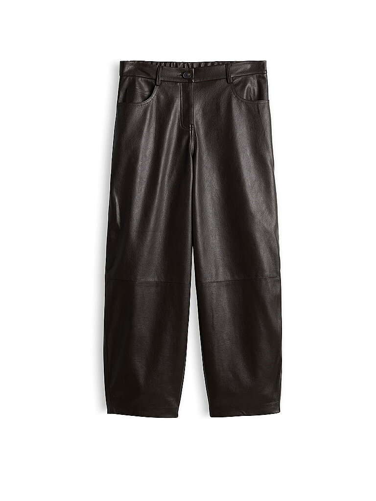 Opus Pantalón efecto piel MAIGA EDIT marrón