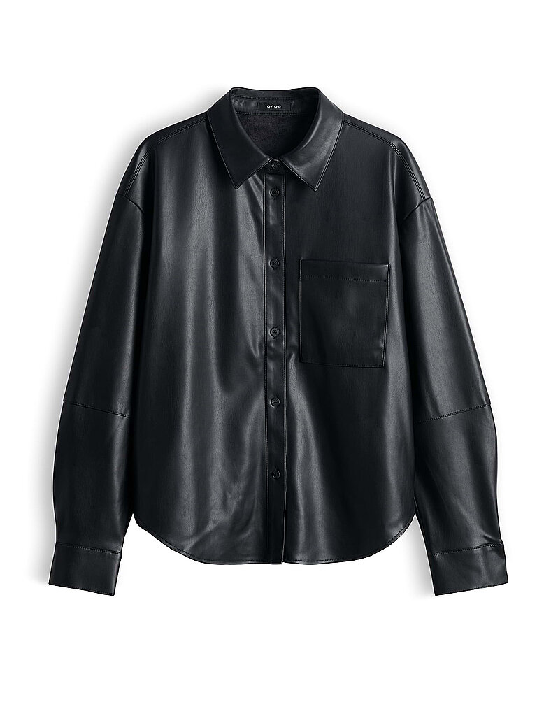 Opus Blusa camisera efecto piel FALAXY negro