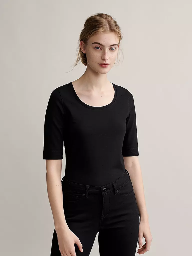OPUS | Basic T-Shirt "Daily F" | Negro