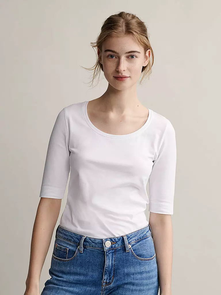 OPUS | Basic T-Shirt "Daily F" | Blanco