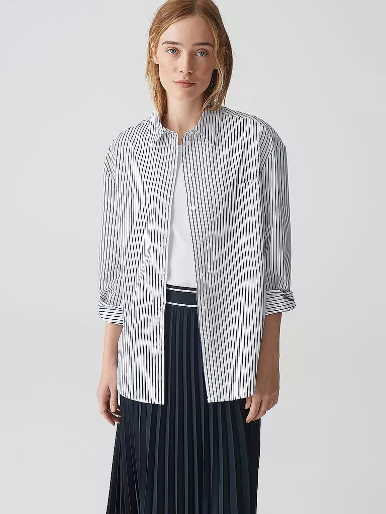 OPUS | Blusa FRILA | Azul oscuro