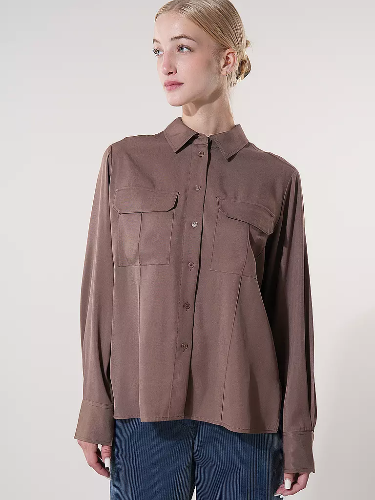 OPUS | Bluse FLARA | Marrón