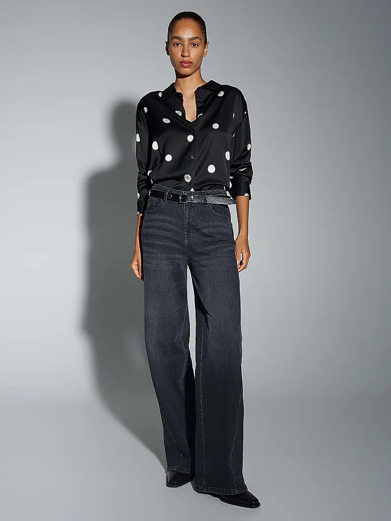 OPUS | Blusenshirt FAMENA DOT | Negro