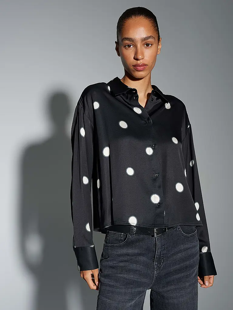 OPUS | Blusenshirt FAMENA DOT | Negro