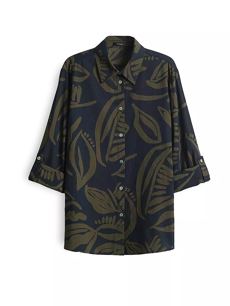 OPUS | Blusenshirt FUMINE TROPICAL | Azul oscuro