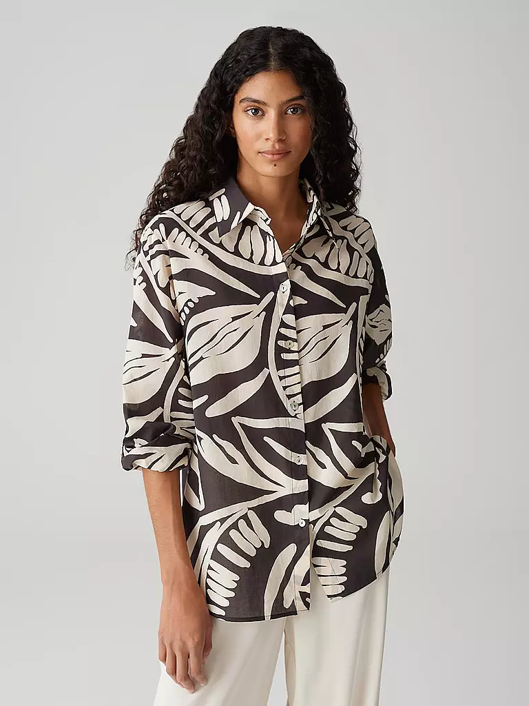 OPUS | Blusenshirt FUMINE TROPICAL | Marrón