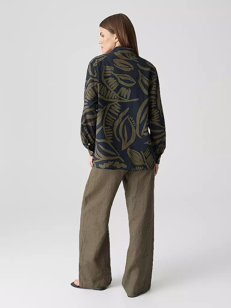 OPUS | Blusenshirt FUMINE TROPICAL | Azul oscuro
