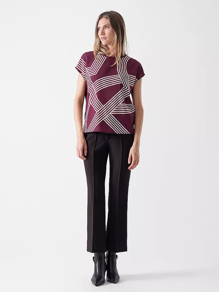 OPUS | Blusenshirt SABETHI PRINT | Rojo oscuro