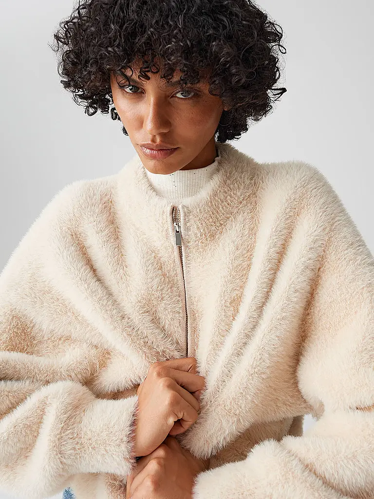 OPUS | Cárdigan con aspecto de piel DORES | Beige