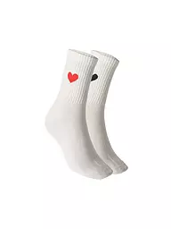 OPUS | Calcetines YENNIS LOVE, paquete de 2, bruma neblinosa jaspeada | Blanco