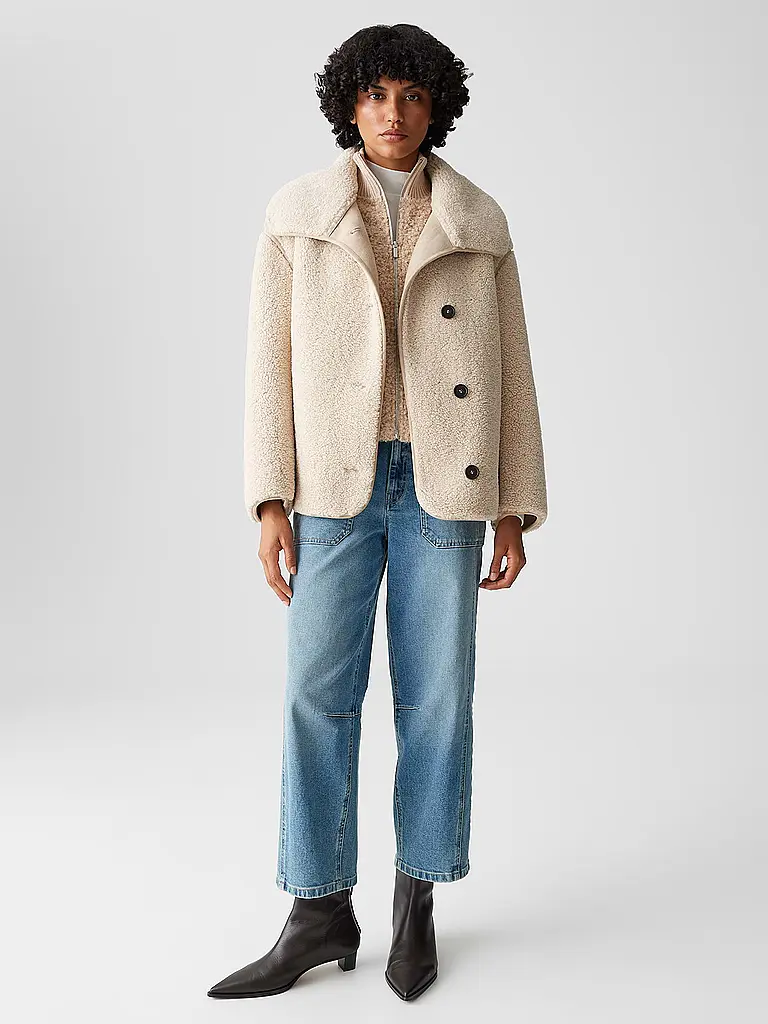 OPUS | Chaqueta con aspecto de piel HAFINE | Beige