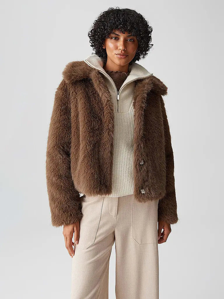OPUS | Chaqueta con aspecto de piel HAJORA | Marrón