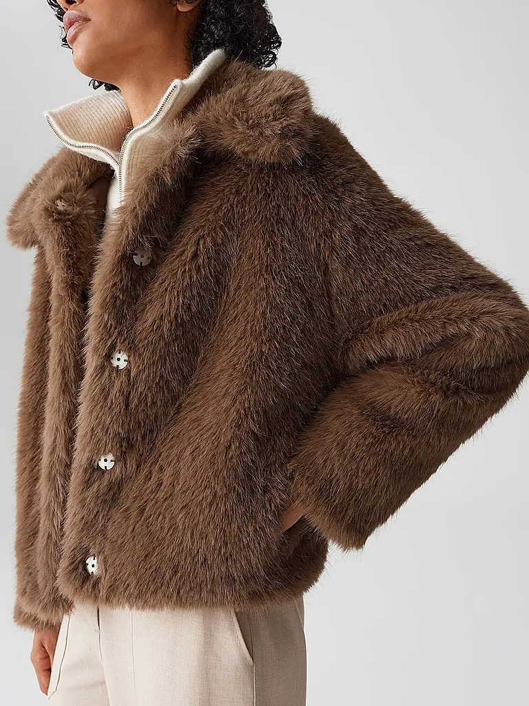 OPUS | Chaqueta con aspecto de piel HAJORA | Marrón
